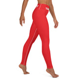 YAKWARY Red Yoga Leggings With Pocket