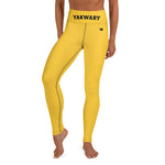 YAKWARY Yellow Yoga Leggings With Pocket