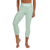 YAKWARY Turquoise Yoga Capri Leggings With Pocket