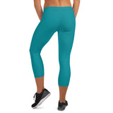 YAKWARY Women Turquoise Capri Leggings