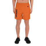 YAKWARY Men Sports Long Orange Shorts