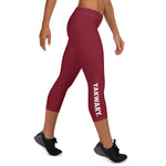 YAKWARY Women Red Capri Leggings