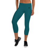 YAKWARY Women Turquoise Capri Leggings