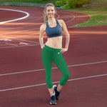 YAKWARY Women Green Capri Leggings