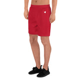 YAKWARY Men Sports Long Red Shorts