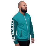 YAKWARY Men Turquoise Bomber Jacket