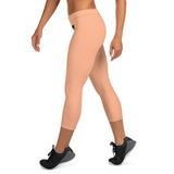 YAKWARY Women Orange Capri Leggings