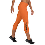 YAKWARY Women Orange Capri Leggings