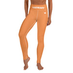 YAKWARY Orange Yoga Leggings With Pocket