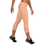 YAKWARY Women Orange Capri Leggings