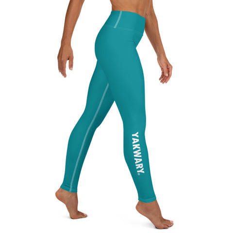 YAKWARY Turquoise Yoga Leggings Without Pocket