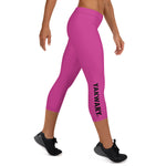 YAKWARY Women Pink Capri Leggings