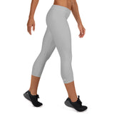 YAKWARY Women Gray Capri Leggings