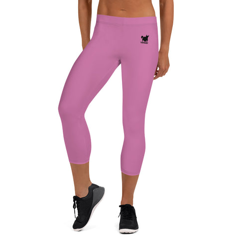 YAKWARY Women Pink Capri Leggings