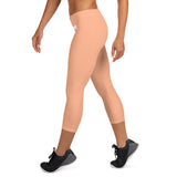 YAKWARY Women Orange Capri Leggings