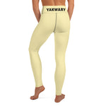 YAKWARY Yellow Yoga Leggings Without Pocket