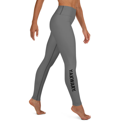 YAKWARY Gray Yoga Leggings With Pocket