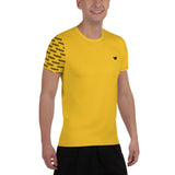 YAKWARY Men Yellow Sports T-shirt