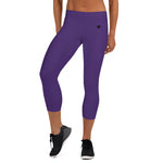 YAKWARY Women Purple Capri Leggings