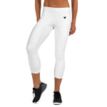 YAKWARY Women White Capri Leggings