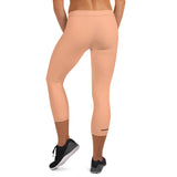 YAKWARY Women Orange Capri Leggings