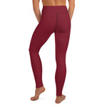 YAKWARY Red Yoga Leggings With Pocket