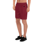 YAKWARY Men Sports Long Red Shorts