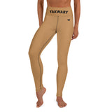 YAKWARY Brown Yoga Leggings Without Pocket