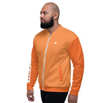 YAKWARY Men Orange Bomber Jacket