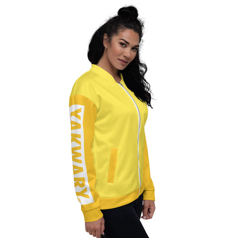 YAKWARY Women Yellow Bomber Jacket