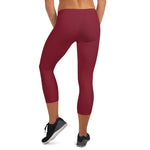 YAKWARY Women Red Capri Leggings