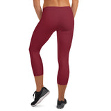 YAKWARY Women Red Capri Leggings