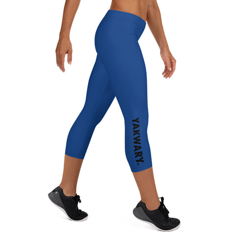 YAKWARY Women Blue Capri Leggings