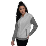 YAKWARY Women Gray Bomber Jacket