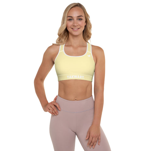 YAKWARY Women Yellow Padded Sports Bra