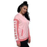 YAKWARY Women Pink Bomber Jacket