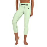 YAKWARY Green Yoga Capri Leggings With Pocket