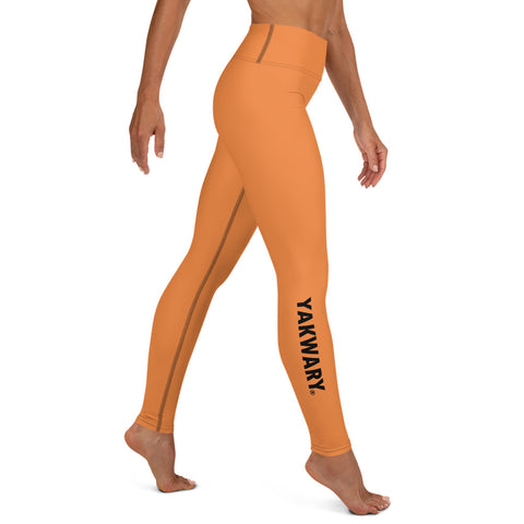 YAKWARY Orange Yoga Leggings With Pocket