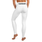 YAKWARY White Yoga Leggings Without Pocket