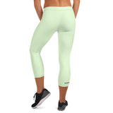 YAKWARY Women Green Capri Leggings