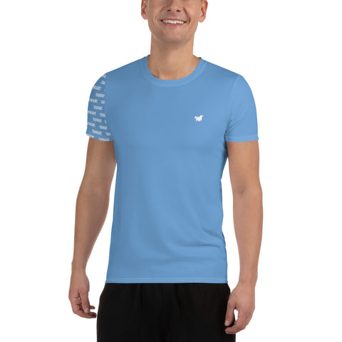 YAKWARY Men Blue Sports T-shirt