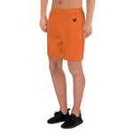 YAKWARY Men Sports Long Orange Shorts