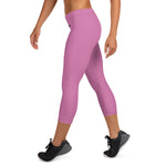 YAKWARY Women Pink Capri Leggings