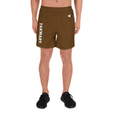 YAKWARY Men Sports Long Brown Shorts