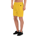 YAKWARY Men Sports Long Yellow Shorts