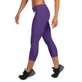 YAKWARY Women Purple Capri Leggings