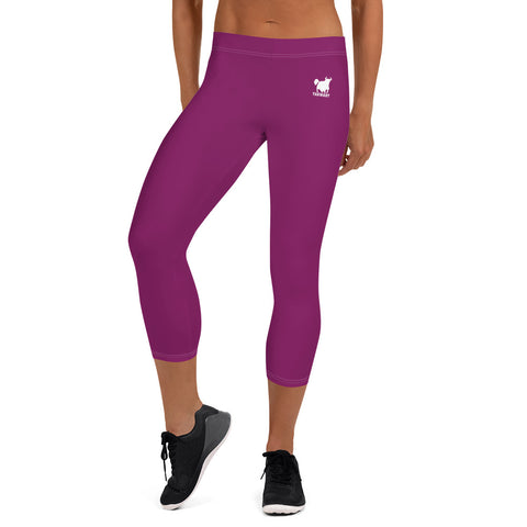 YAKWARY Women Pink Capri Leggings