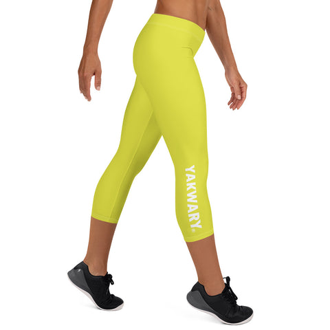 YAKWARY Women Green Capri Leggings