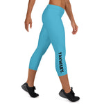 YAKWARY Women Blue Capri Leggings