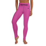 YAKWARY Pink Yoga Leggings With Pocket